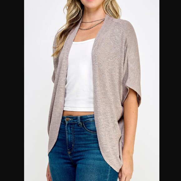 Charlotte Russe Oatmeal Textured Cardigan Sweater - Picture 1 of 6
